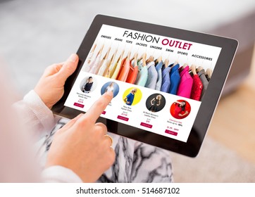 Fashion Outlet Website On Tablet