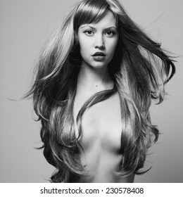 Fashion Photo Of Beautiful Woman With Magnificent Hair