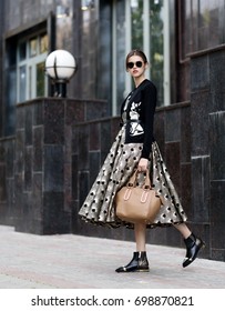 Fashion photo, Street style fashion. Professional model. - Shutterstock ID 698870821