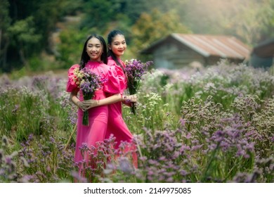 Fashion Photography Girl With His Flower Garden