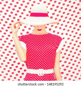 Fashion Polka Dots Woman