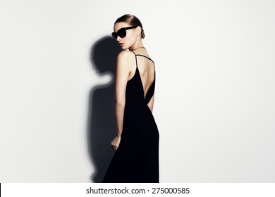 Fashion Portrait Of Beautiful Model With Sunglasses