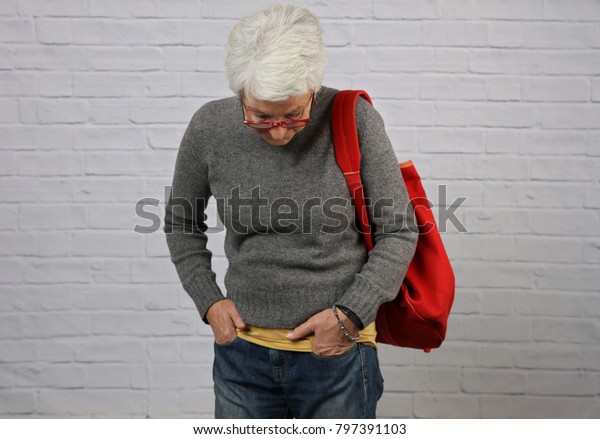 Fashion Portrait Beautiful Stylish Modern Elderly Stock Photo