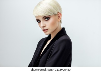 Fashion Portrait Of Female Model In Short Hair