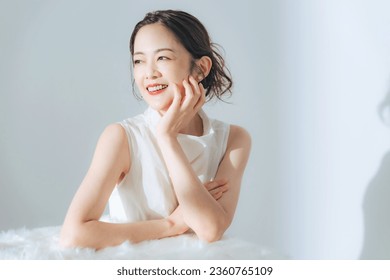 Fashion portrait of middle aged Asian woman. Beauty concept. Skin care. Cosmetics. Anti-aging. - Powered by Shutterstock