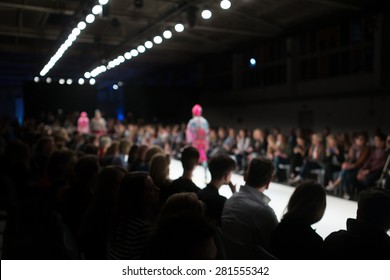 Fashion Show, Catwalk Event, Runway Show Shot From The Audience, Blurred On Purpose