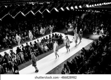 Fashion Show, Catwalk, Runway Event blurred on purpose