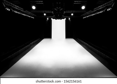 Fashion Show Empty Stage, Fashion Week, Catwalk Runway Show Event.