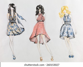 fashion model dress drawing