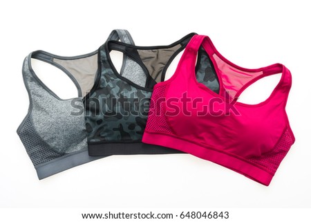 Fashion sport bra for women isolated on white background