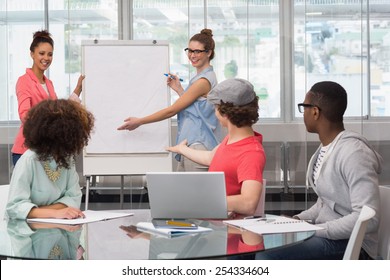 Fashion Student Giving A Presentation At The College