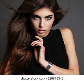 Fashion Interior Photo Gorgeous Woman Dark Stock Photo 561493729 ...