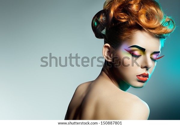 Fashion Studio Shot Beautiful Woman Professional Stock Photo 150887801