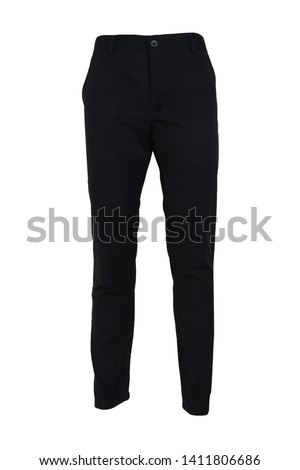 fashion, style  concept -Chino pants isolated on white background, black color