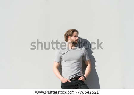 Similar – Image, Stock Photo Portrait of a casual bearded man
