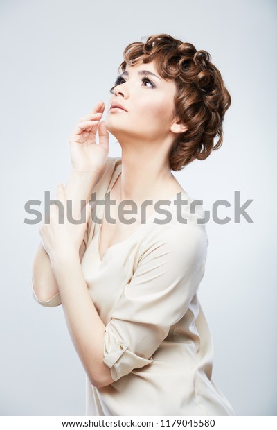 Fashion Style Portrait Young Woman Short Stock Photo Edit Now