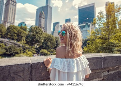 Fashion Woman Exploring City Life, Central Park New York City