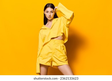 fashion woman model yellow lifestyle trendy attractive girl beautiful caucasian young - Shutterstock ID 2362133623
