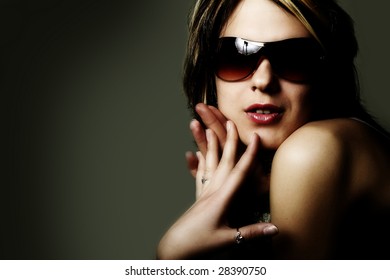 Happy Black Woman Sunglasses Gives Kiss Stock Photo (Edit Now) 304632395