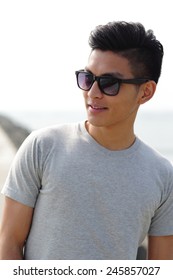 Fashion Young Man With His Fashionable Sunglasses, Asian Male