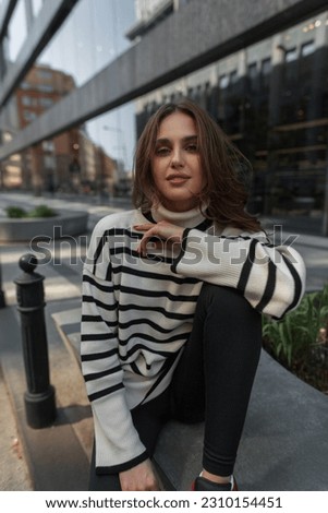 Similar – Image, Stock Photo Young girl posing outdoor