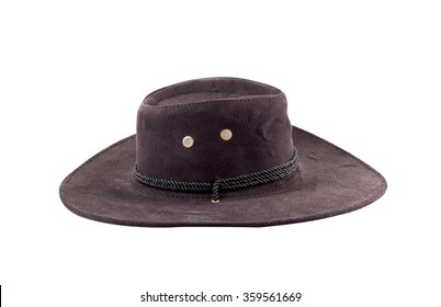 A Fashionable Black Velvet Hat Isolated On White Background