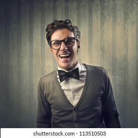 Fashionable boy laughing for something funny - Powered by Shutterstock