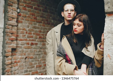 Fashionable Couple Stylish Clothes Man Woman Stock Photo 1346475764 ...