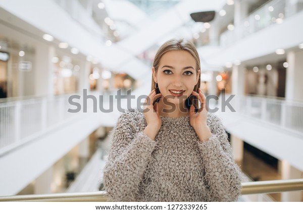 Fashionable Cute Blondie Girl Shopping Center Stock Photo Edit Now