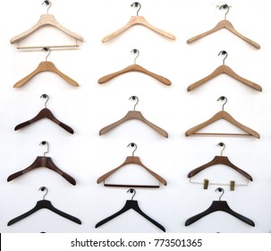 Fashionable different types of clothes hangers hang on the wall - Powered by Shutterstock