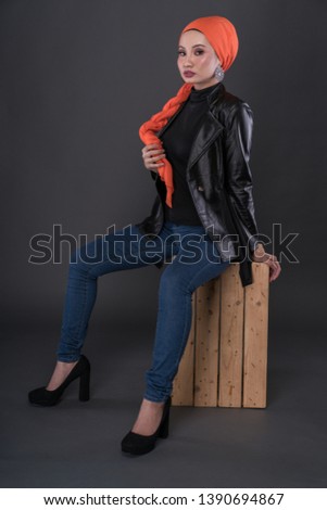 Similar – Young girl posing outdoor