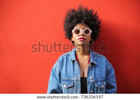 Fashionable girl wearing cool clothes and accessories