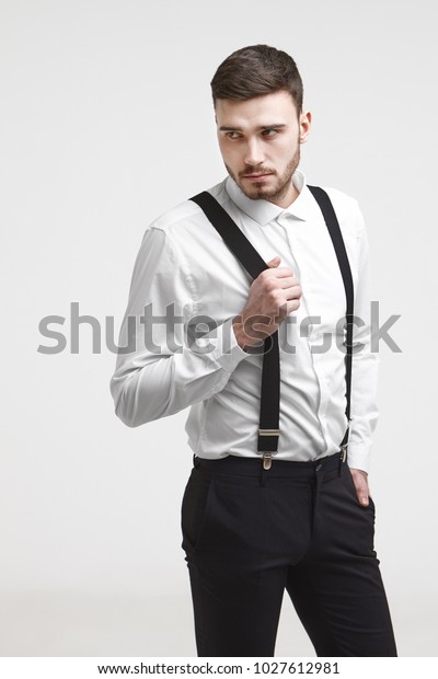 Fashionable Hipster Guy Stubble Stylish Haircut Stock Photo Edit