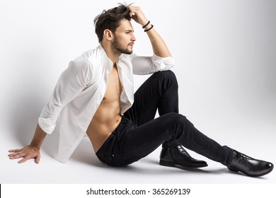 Fashionable man isolated on white background 