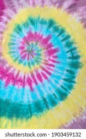 Fashionable Pastel Spring Colors Retro Abstract Psychedelic Tie Dye Swirl Design.