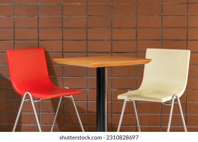 Fashionable red and white chairs and table - Powered by Shutterstock