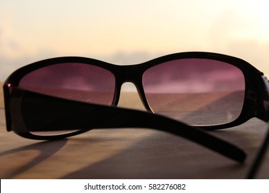 Fashionable sunglasses on white background - Shutterstock ID 582276082