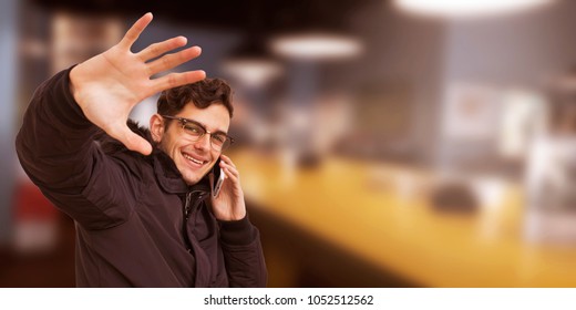 fashionable young man smiling with space for text - Shutterstock ID 1052512562