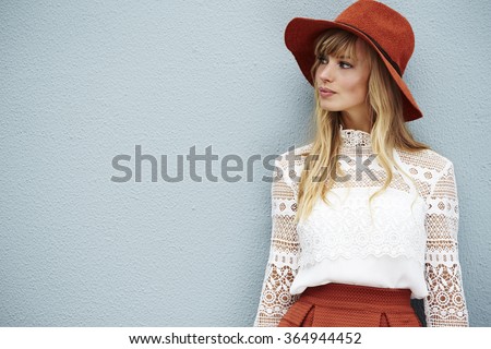 Fashionable young model looking away