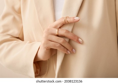 Fashionable young woman with beautiful manicure and stylish jewelry, closeup - Powered by Shutterstock