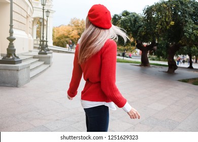 red knit sweater outfit