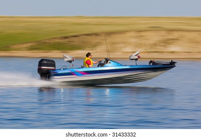 Fast Bass Boat Speeding To The Fishing Hole