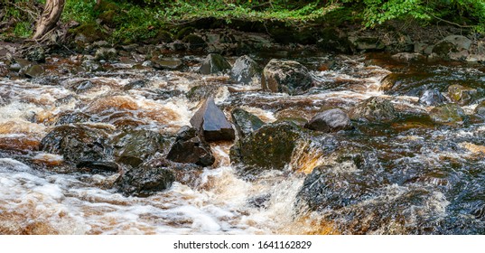 Fast Flowing River, River Calder, Renfrewshire, Scotland, UK