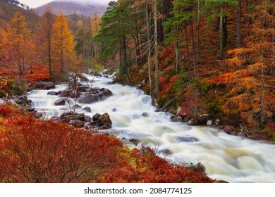 Fast Flowing River At Torridon, North West Highlands, Scotland, UK.