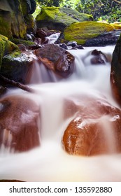 Fast Flowing Water In The Mountain River For Adv Or Others Purpose Use