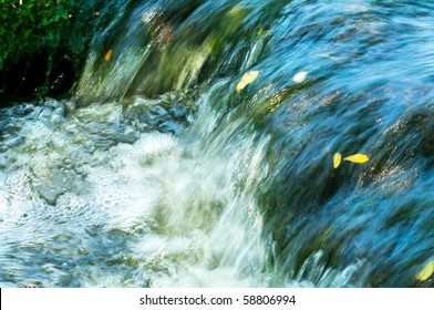 Fast flowing water in the mountain river