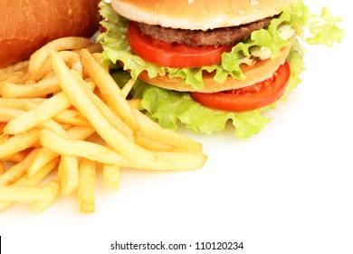 Fast food close  up isolated white