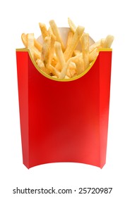 Fast Food French Fries In Cardboard Container