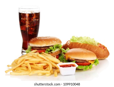 Fast food isolated white