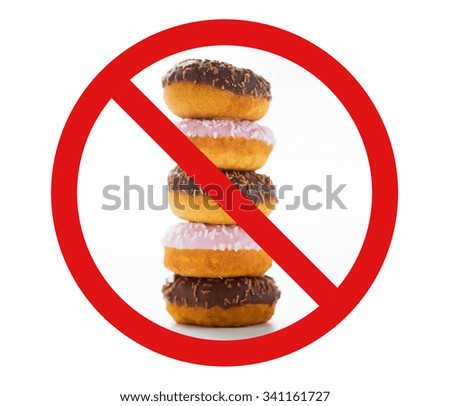 Similar – Image, Stock Photo round red glazed donut and paper cup with coffee